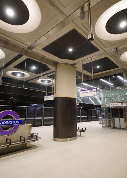 View of station platform at Paddington