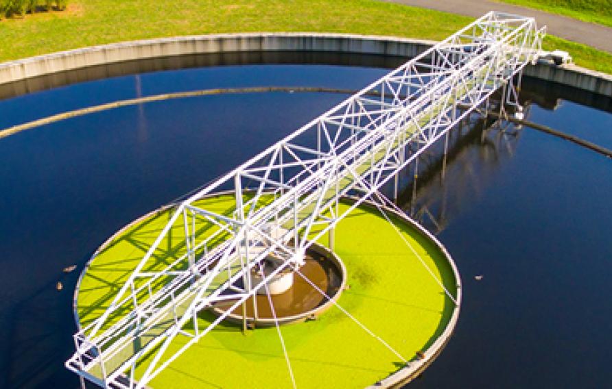 Top view of water treatment tank