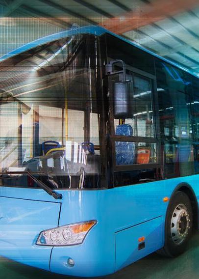 Blue stock image of a bus