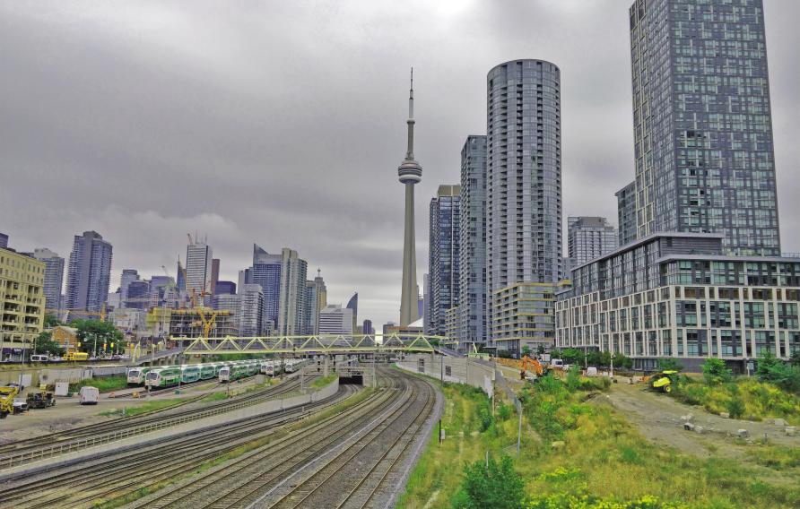 Toronto landscape on the rail