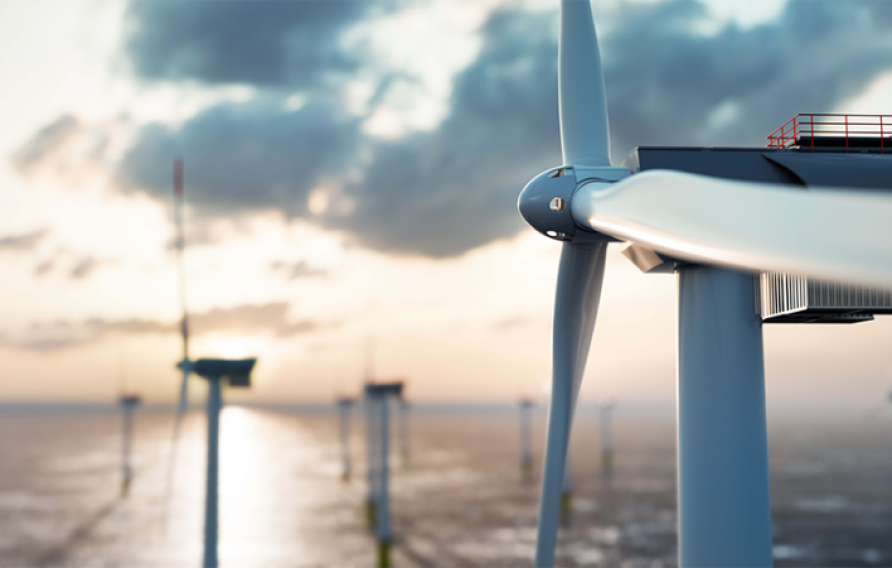 Offshore wind stock image